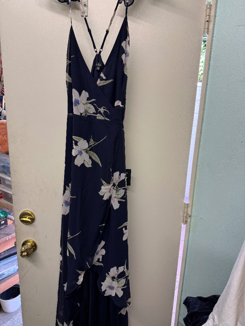 NWT Lulus Blue Floral Wrap Dress - Picture 2 of 6